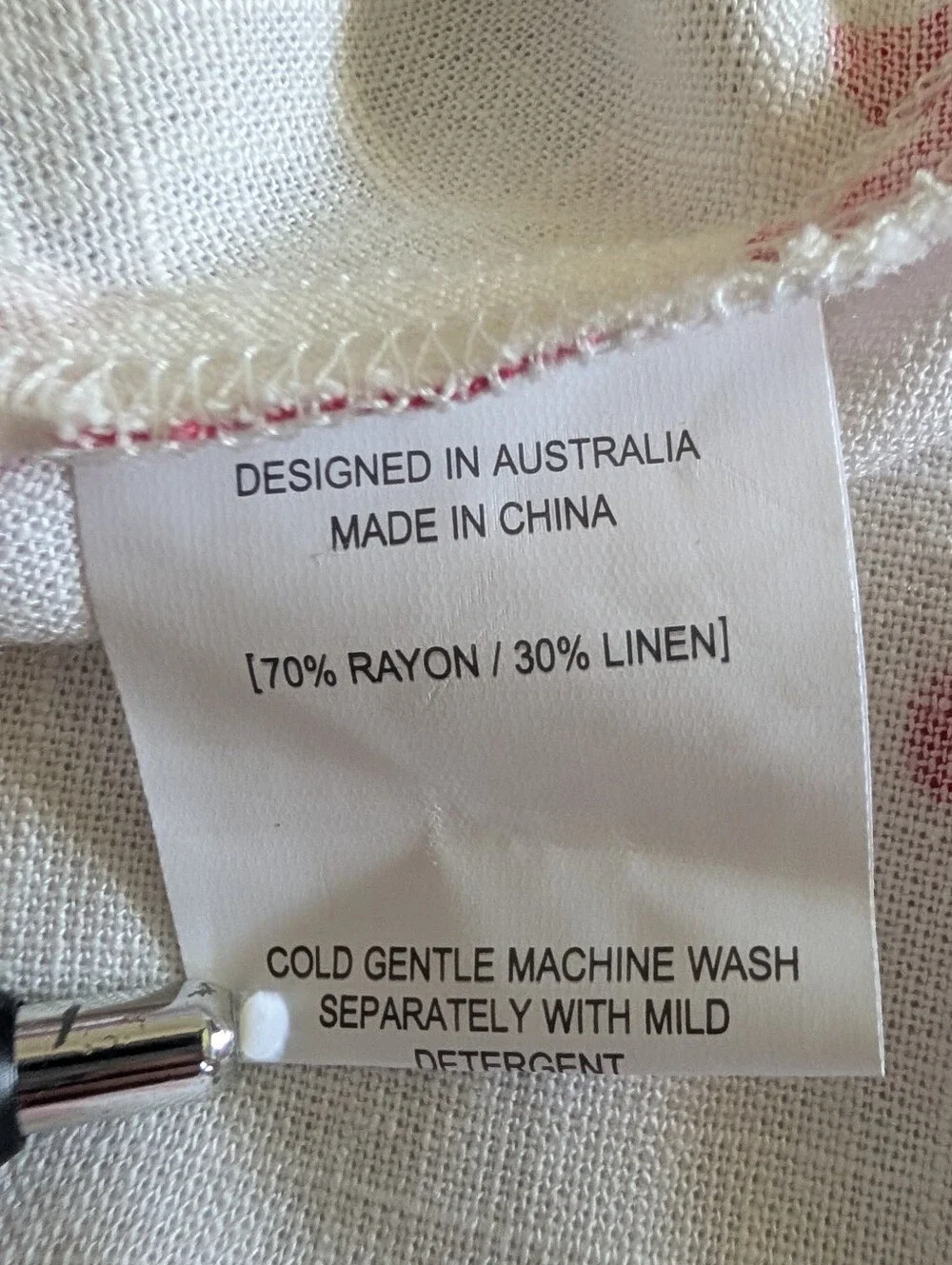 Petal + Pup NWT Biarritz Dress Large Red White Linen Blend Summer Mini Vacation